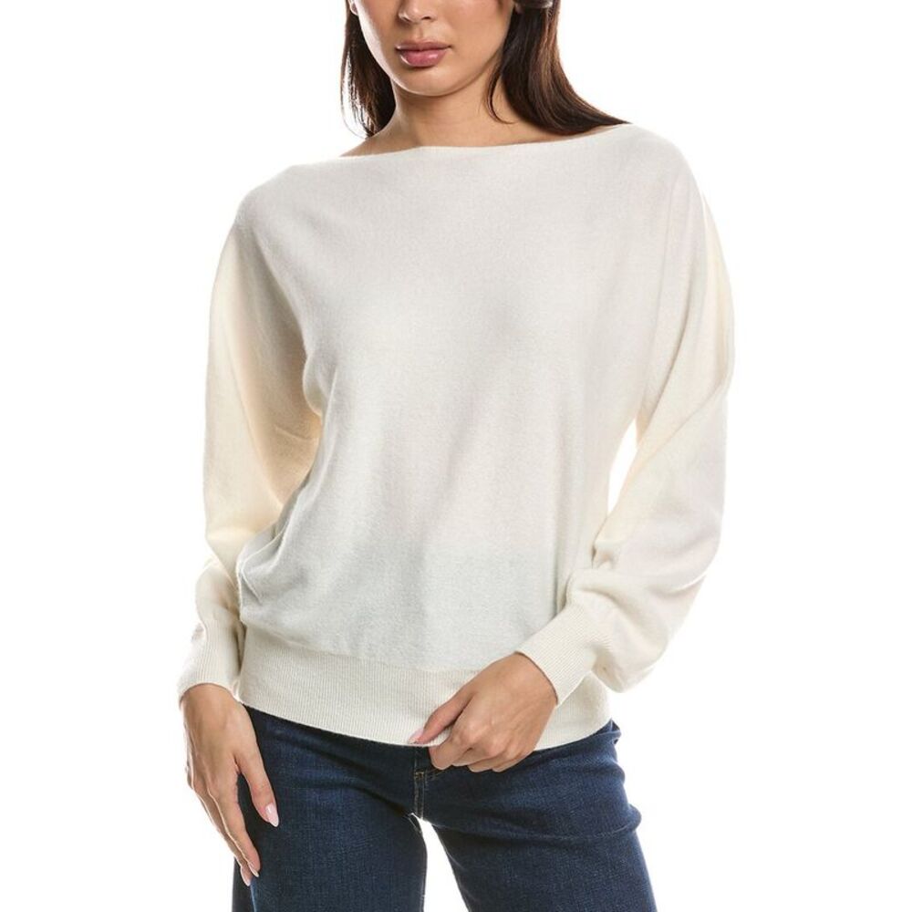 Forte Cashmere Womens Off The Shoulder Dolman Sleeve 100% Cashmere Sweater,